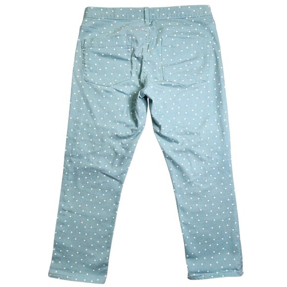 J.Crew Matchstick Polka Dot Stretch Jeans Light Blue Size 31 Cotton/Spandex Wome - Picture 3 of 13